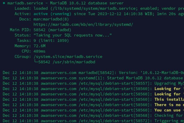 Mariadb Status - www.awanservers.com