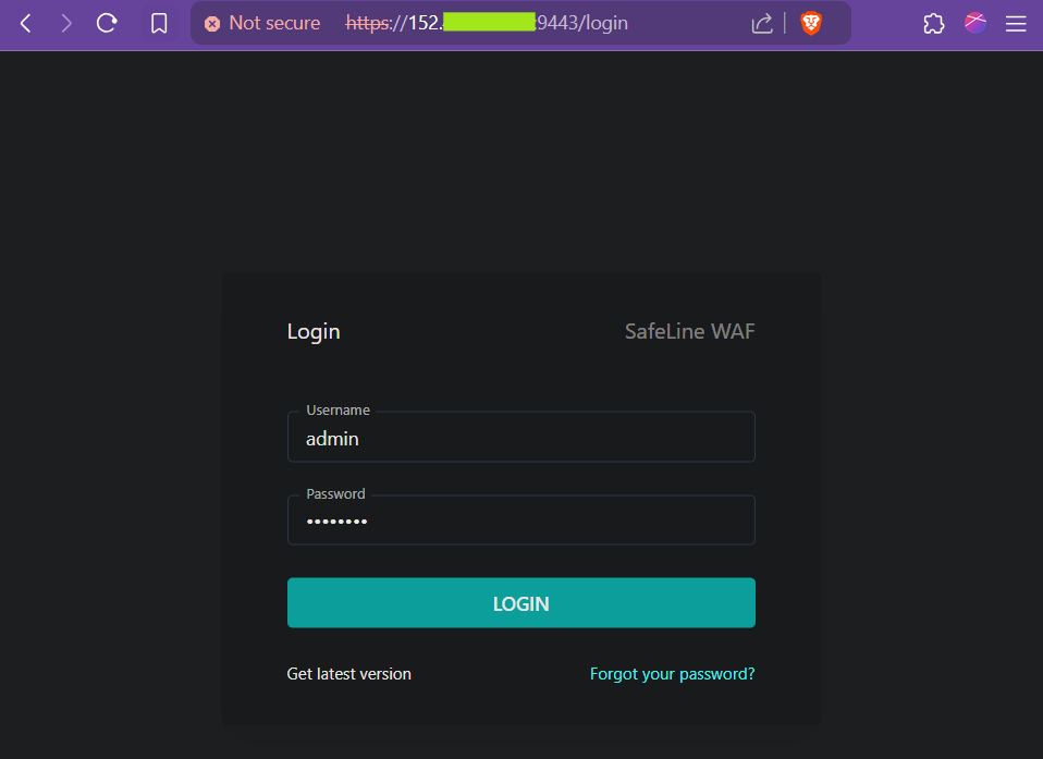 Login Page SafeLine