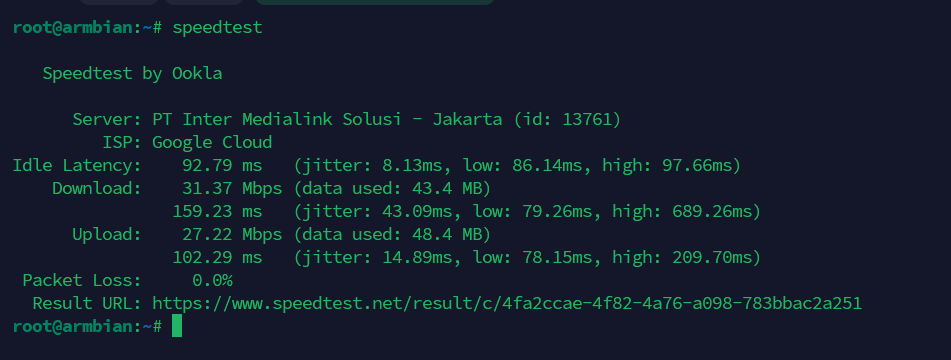 Speedtest by Ookla Armbian STB HG680P