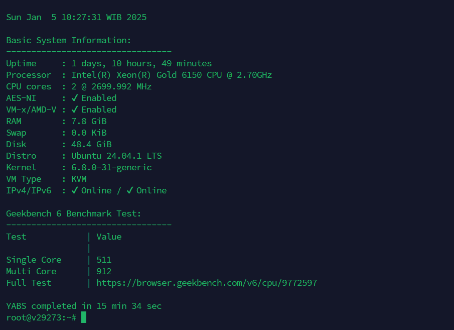 YABH.sh Geekbench Datalix